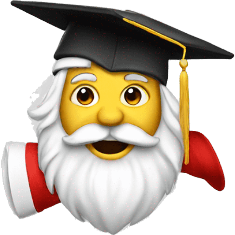 Santa with graduation hat emoji