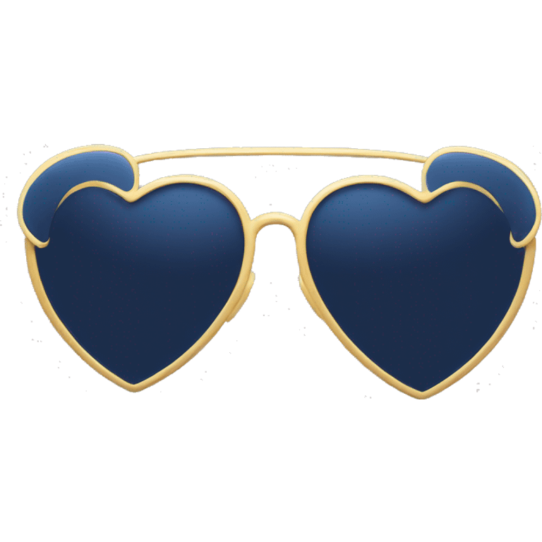 A pair navy blue heart shaped sunglasses  emoji