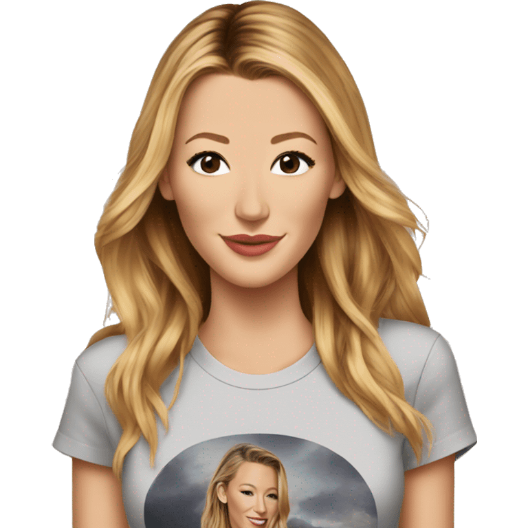 blake lively wearing tee emoji