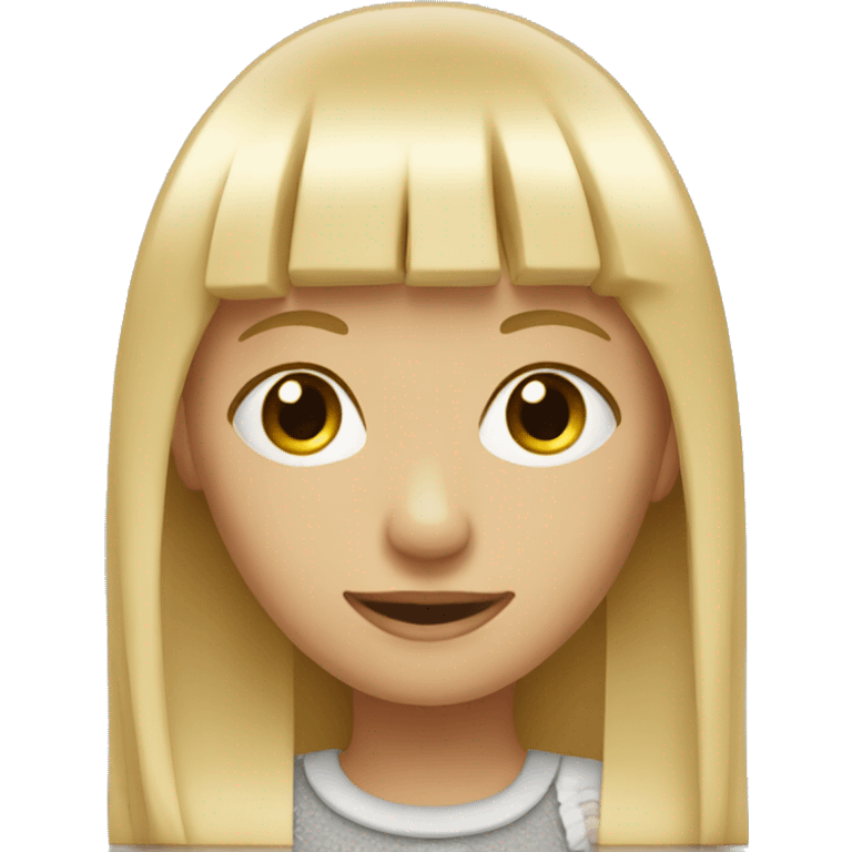 Blond girl with fringe  emoji