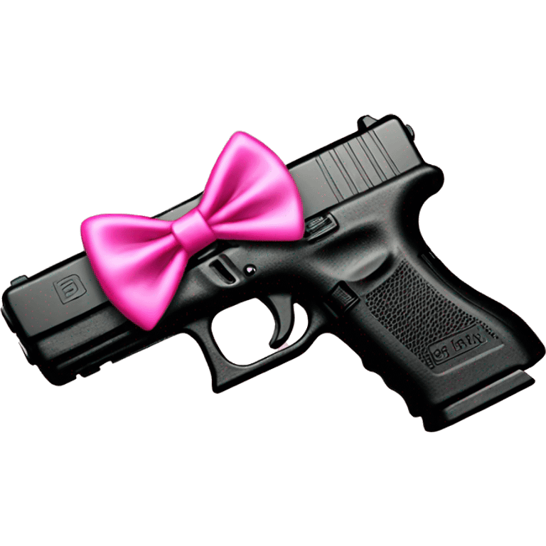 glock with a pink bow emoji