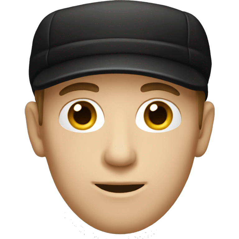 white man with black cap on emoji