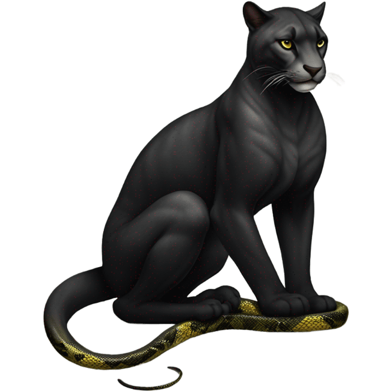 Black puma and snake  emoji