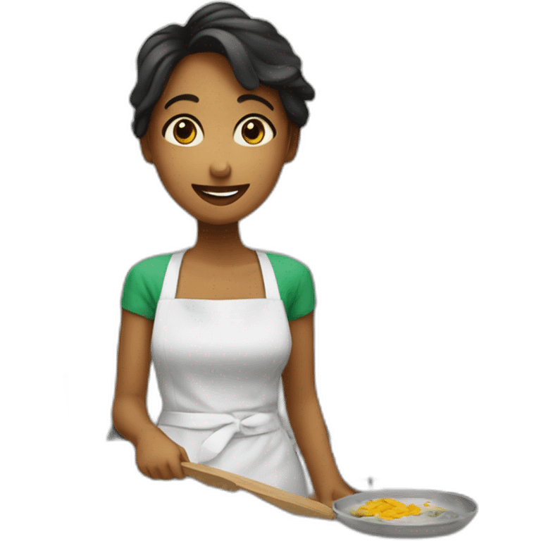 Fille dans une cuisine emoji