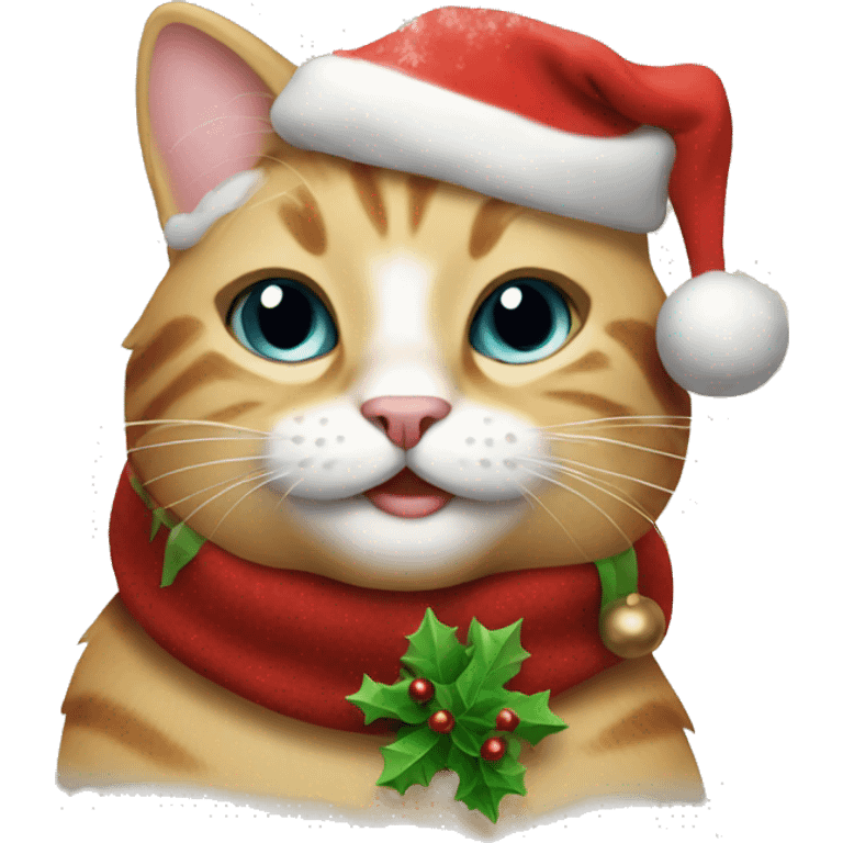 Christmas cat smiling emoji