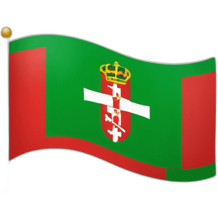 Bandera de euskadi con los colores fondo rojo y una cruz blanca y una x verde emoji