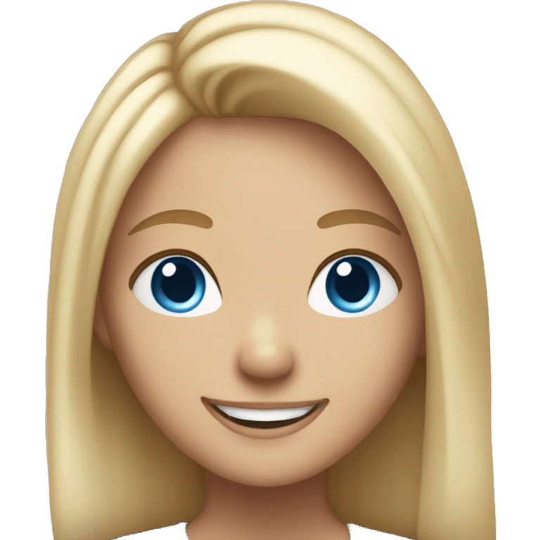 smiling girl with blonde hair and blue eyes emoji