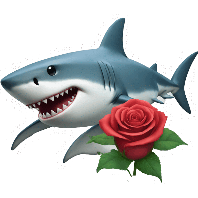 shark with a rose emoji