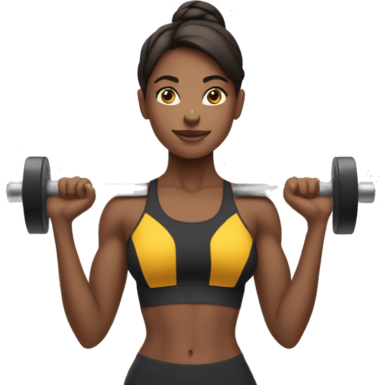 gorgeous girl lifting weights emoji