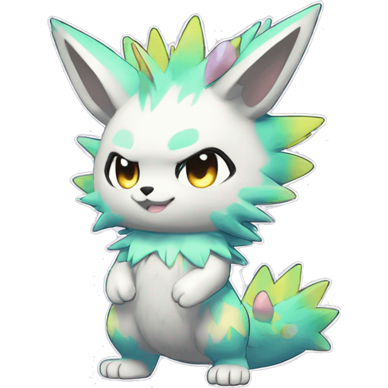 Anthro Scalie Spiky Cool Edgy Magical Shiny Colorful Pastel Sparkle Kemono-style Chibi Fantasy-Animal-Fakémon-Pokémon-Hybrid Fur Sona Aesthetic Full Body emoji