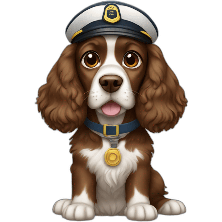 brown spaniel dressed as pilot emoji