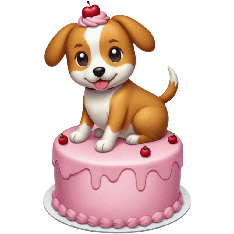 Dog in a cake emoji