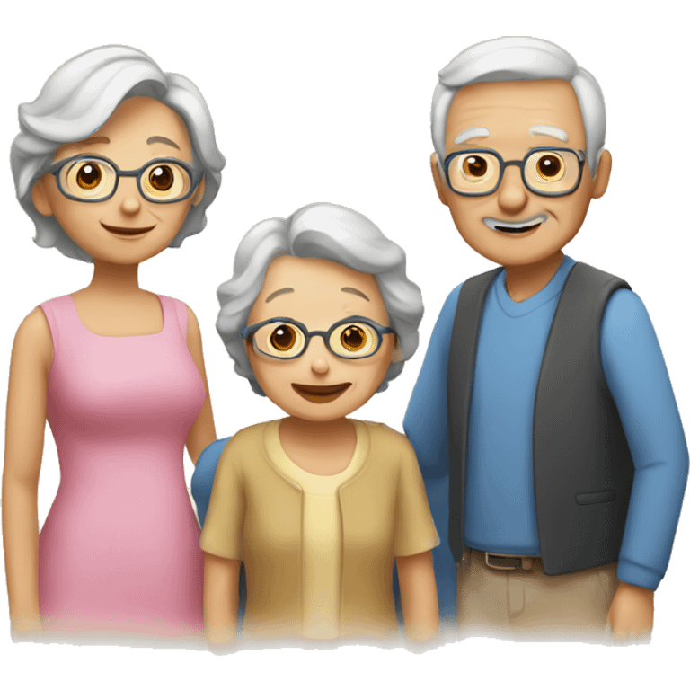 old couple and a grandchild emoji