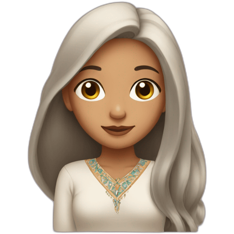 moroccan girl with long hair emoji