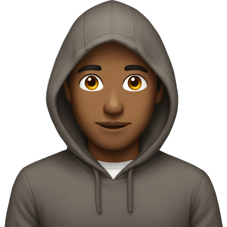 Brown man wearing a hoodie emoji