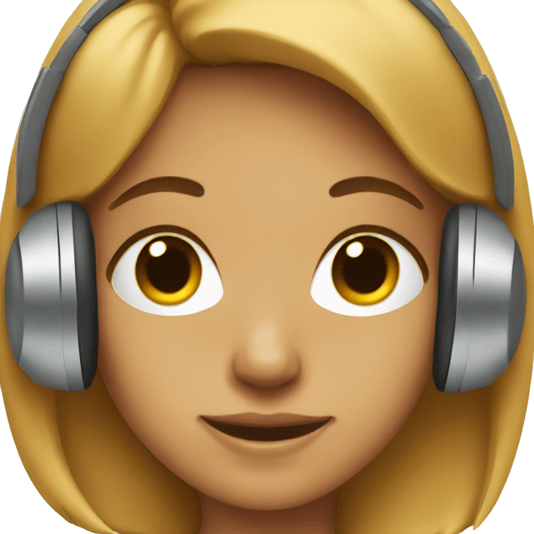 a girl wearing headphones emoji