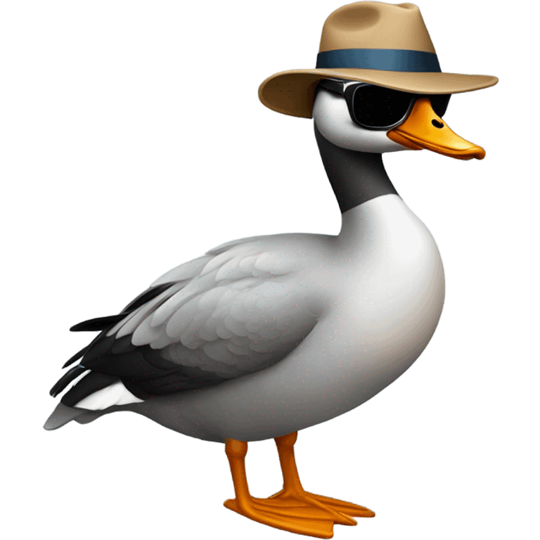 Porch goose wearing sunglasses and a hat  emoji