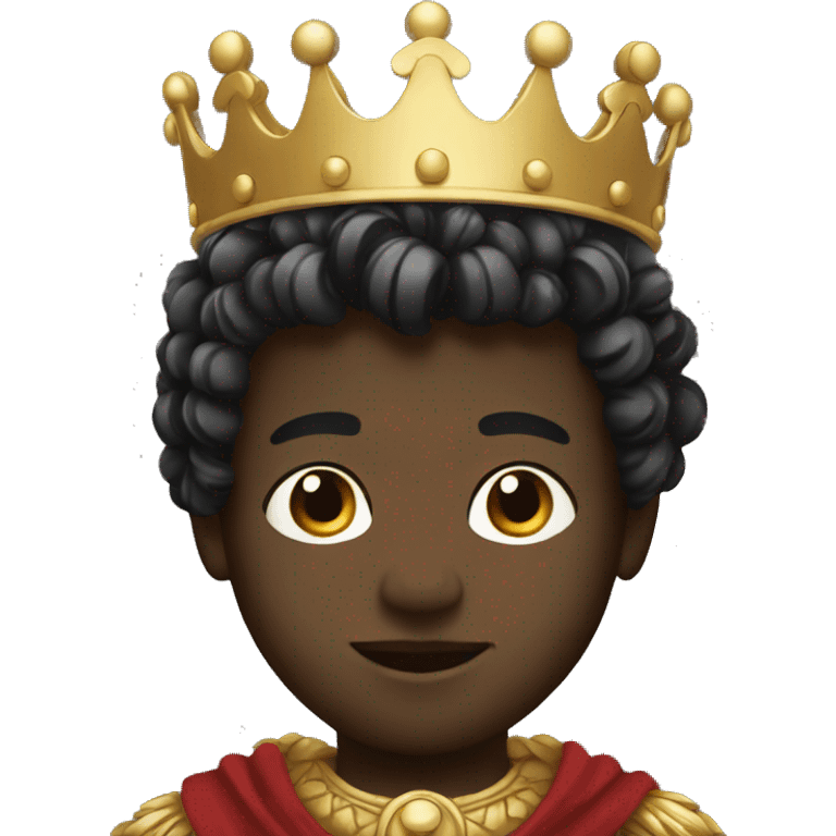 King boy white face black background  emoji