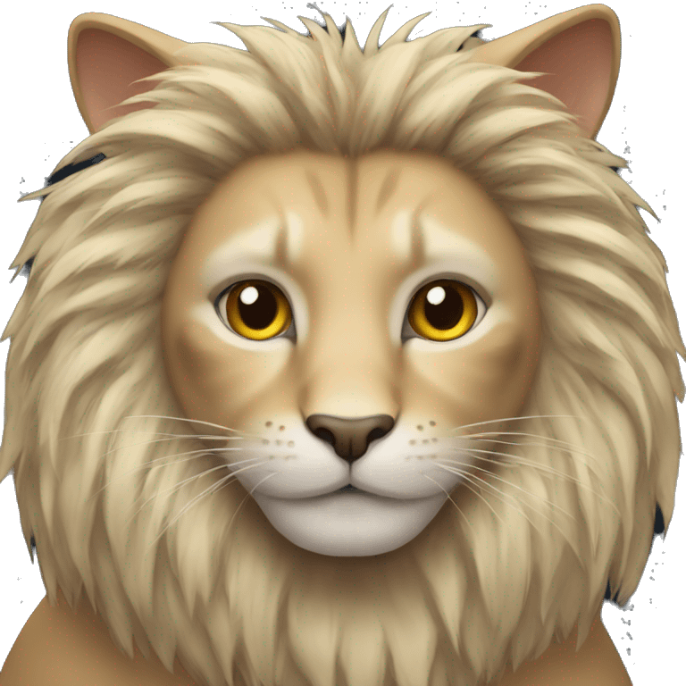 cat with a lion mane and a tasseled tale emoji