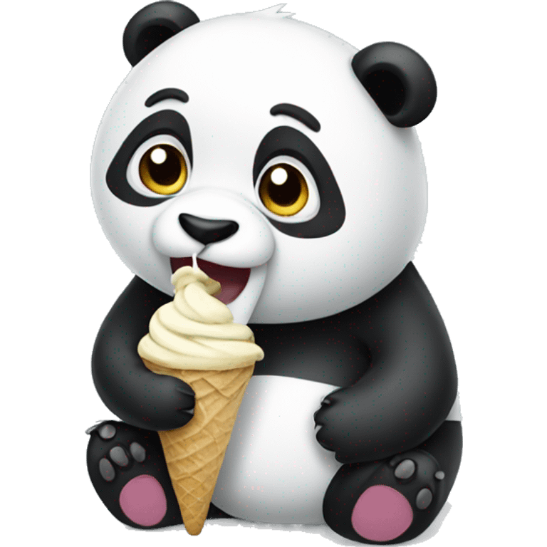 Panda eating ice cream emoji