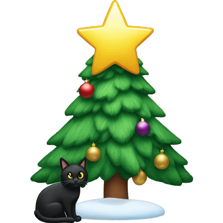 Christmas tree and black cat emoji