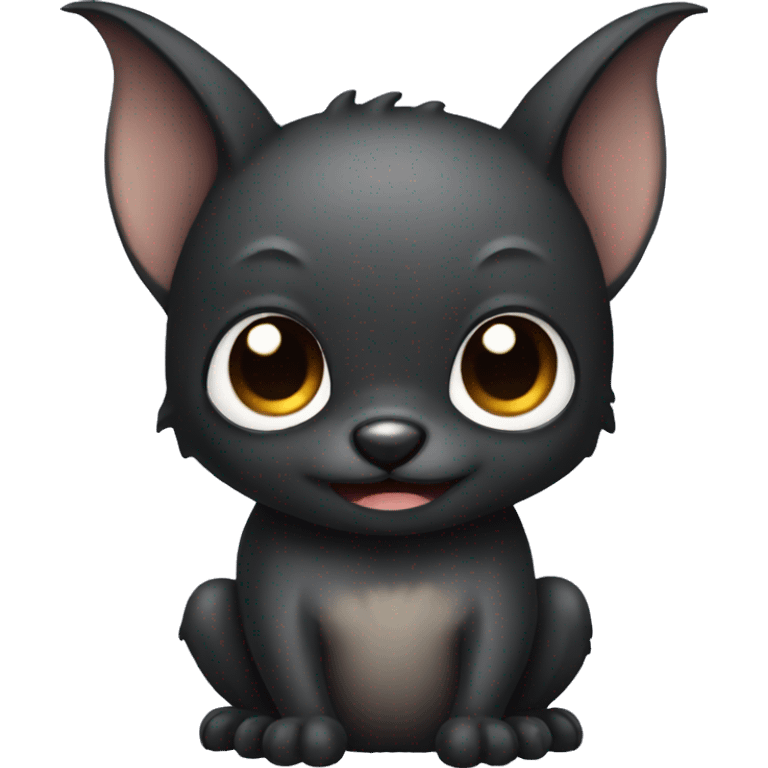 Bat animal with black hair emoji