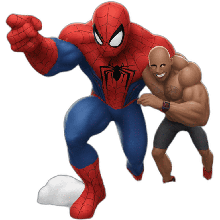 Spider man avec the rock emoji