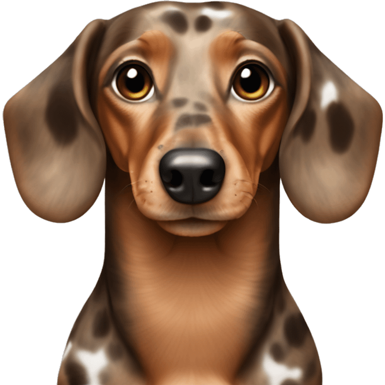 Dapple dachshund light brown with spots on head emoji