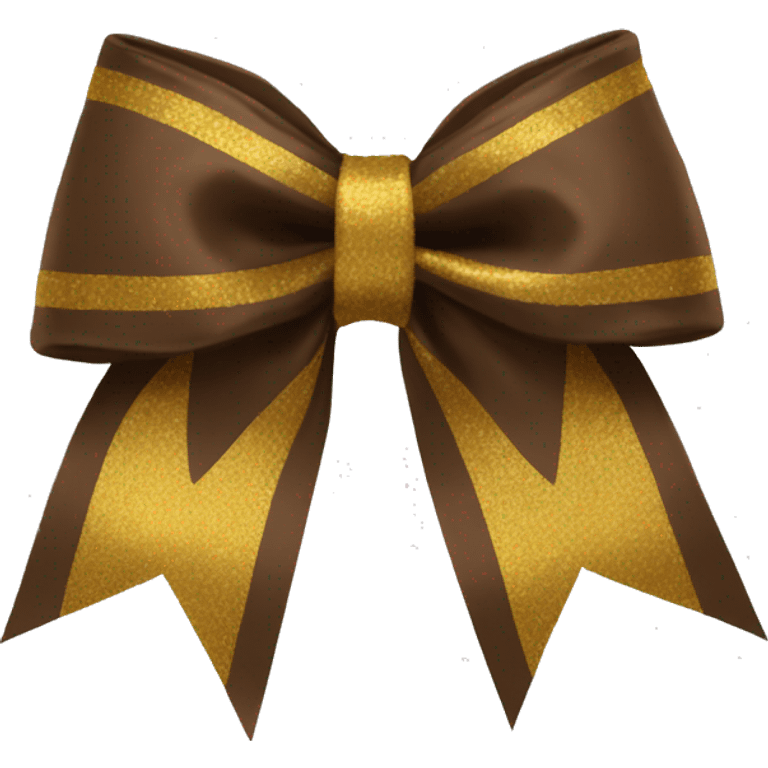 Brown and Gold cheerleading bow emoji