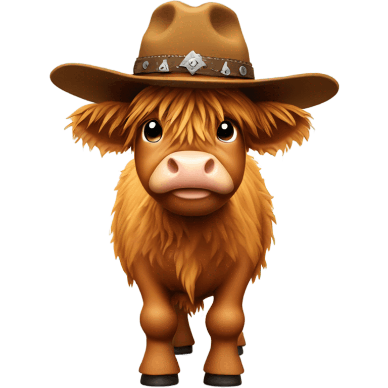 Highland cow with a cowboy hat emoji