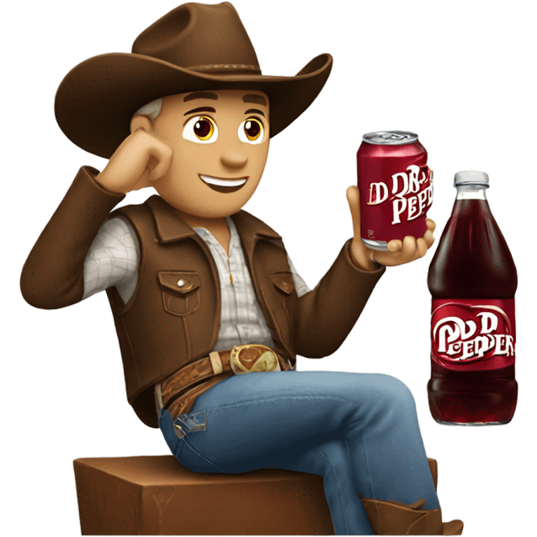 Cowboy drinking Dr Pepper  emoji