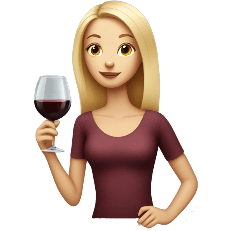 skinny blonde girl with orange cat and red wine in hand emoji