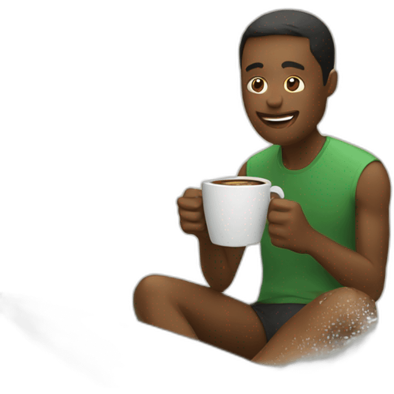 Person drinking coffee while surfing emoji