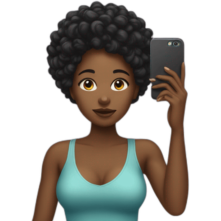 black girl taking selfie emoji