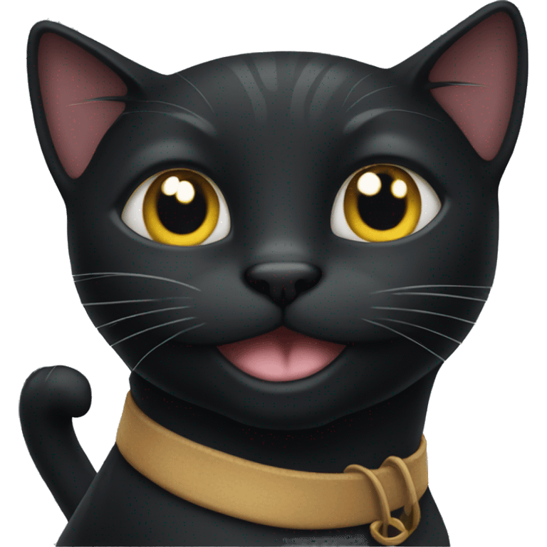 Black cat happy  emoji