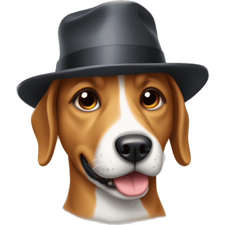 Dog wearing hat emoji