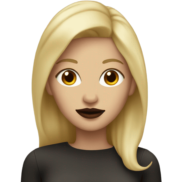 dark red lips woman blonde emoji