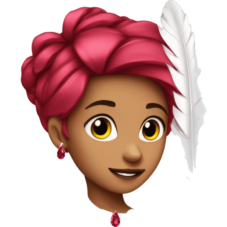 ruby gem wearing a feather girl  emoji