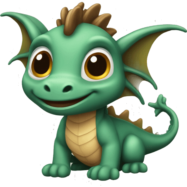 Petit dragon marron tout mignon emoji