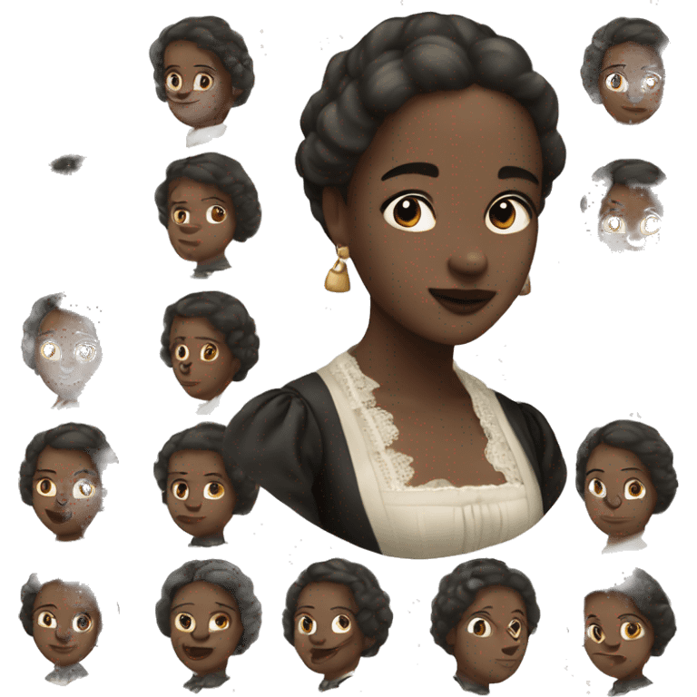 young white woman from 1820 england in mobcap emoji