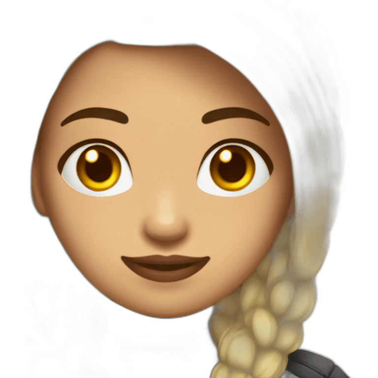 Chica gamer con cabello negro ojos oscuros y piel clara  emoji