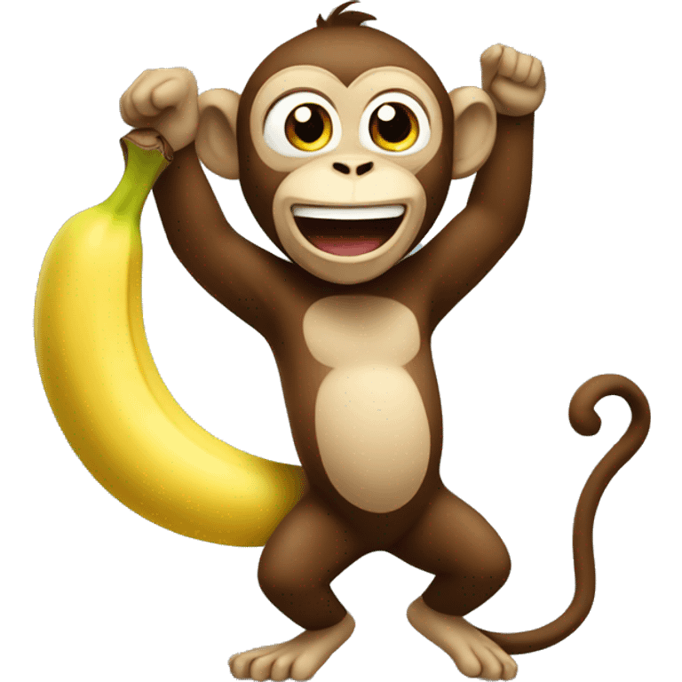 Monkey excited about his banana emoji