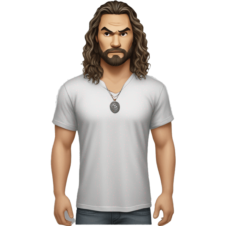 realistic jason momoa wearing tee emoji