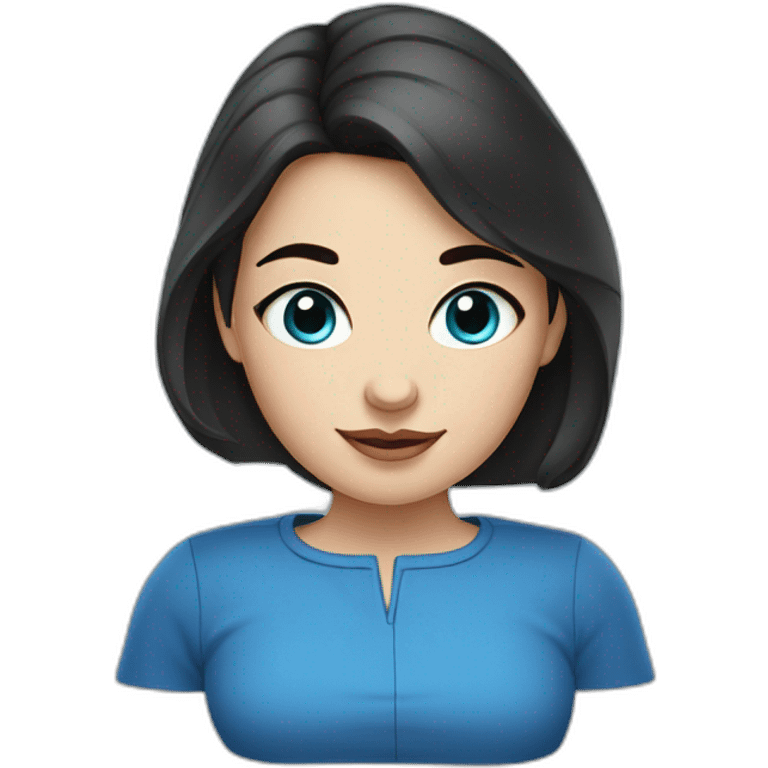 finnish woman with big cheeks and small blue eyes and dark hair emoji