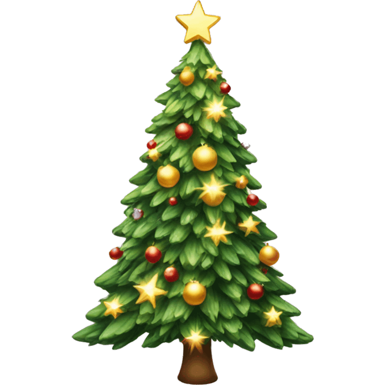 A Christmas tree sparkling emoji