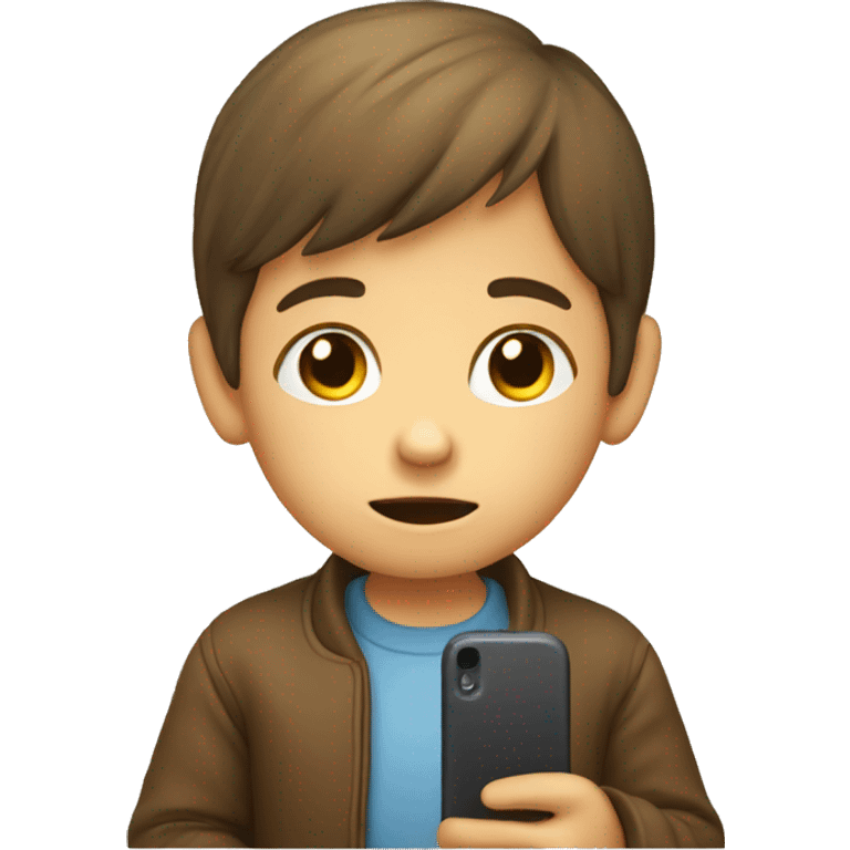 child looking at the phone  emoji