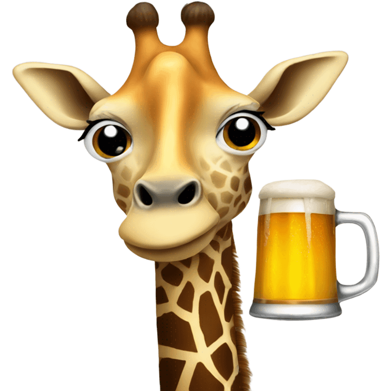 Giraffe drinking beer emoji