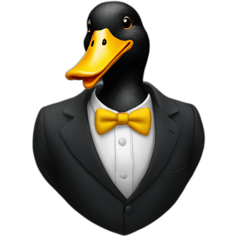 black duck on suit laughing emoji