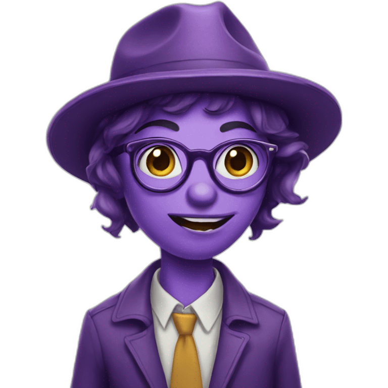 nerdy violet monster detective emoji