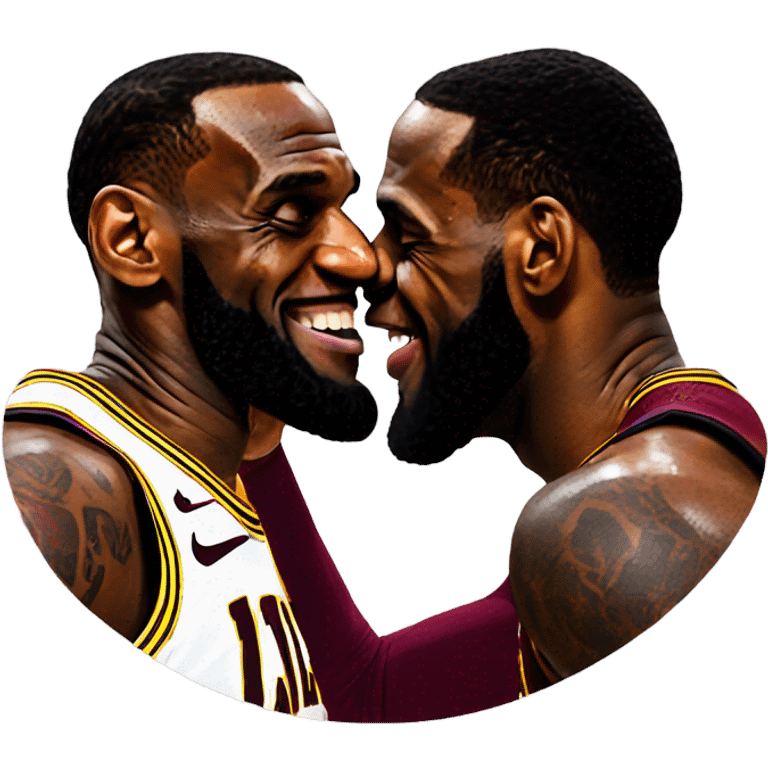 Lebron kissing lebron emoji